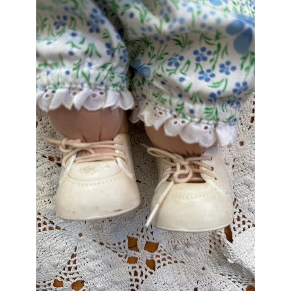 Vintage 1985 Cabbage Patch Kids Doll Girl Auburn Hair‎ Brown Eyes Floral Dress